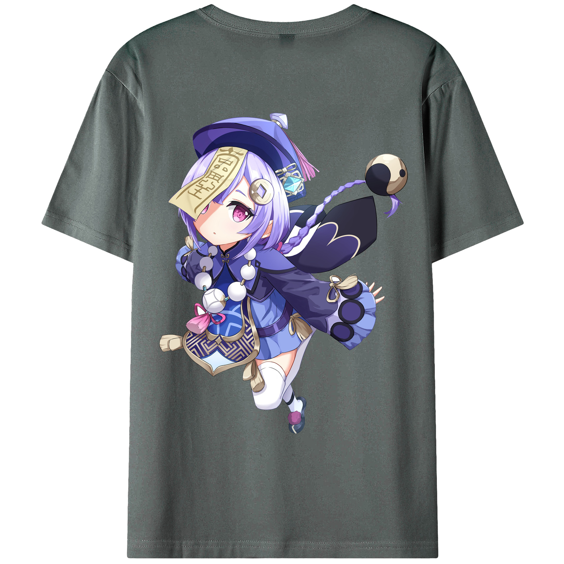 げんし神 七七 なな  genshin Nana 綿100％ メンズ半袖Tシャツ（バックプリント） 通気性